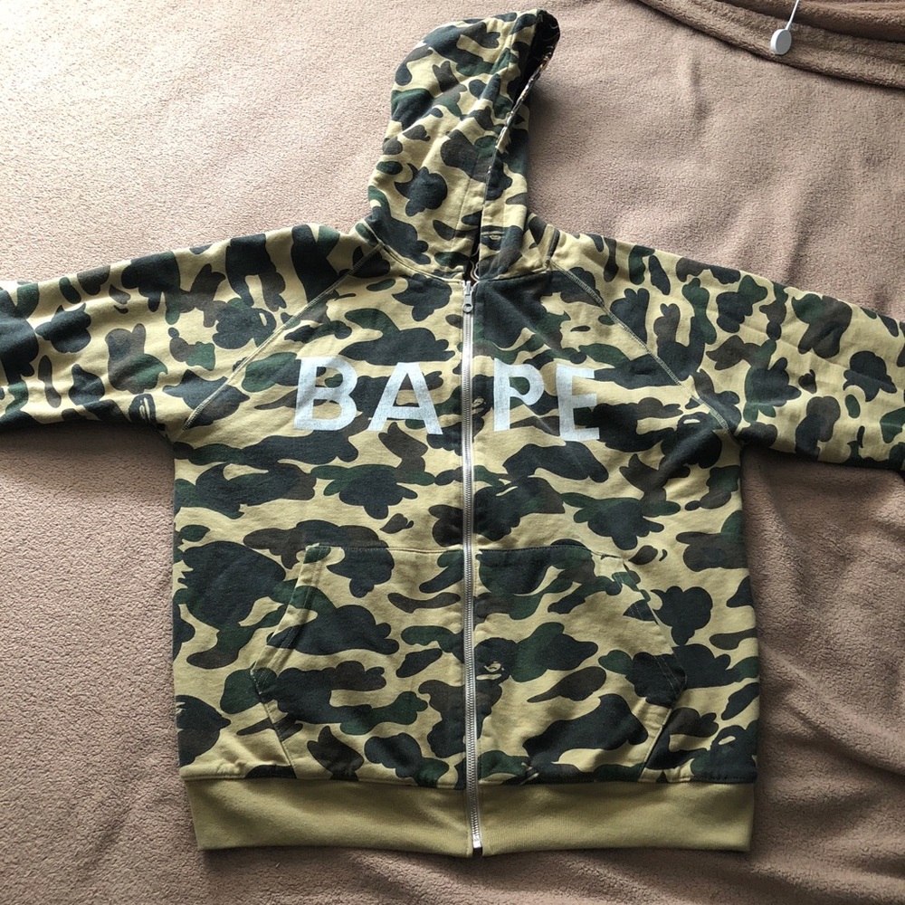 Authentic bape reversible hoodie